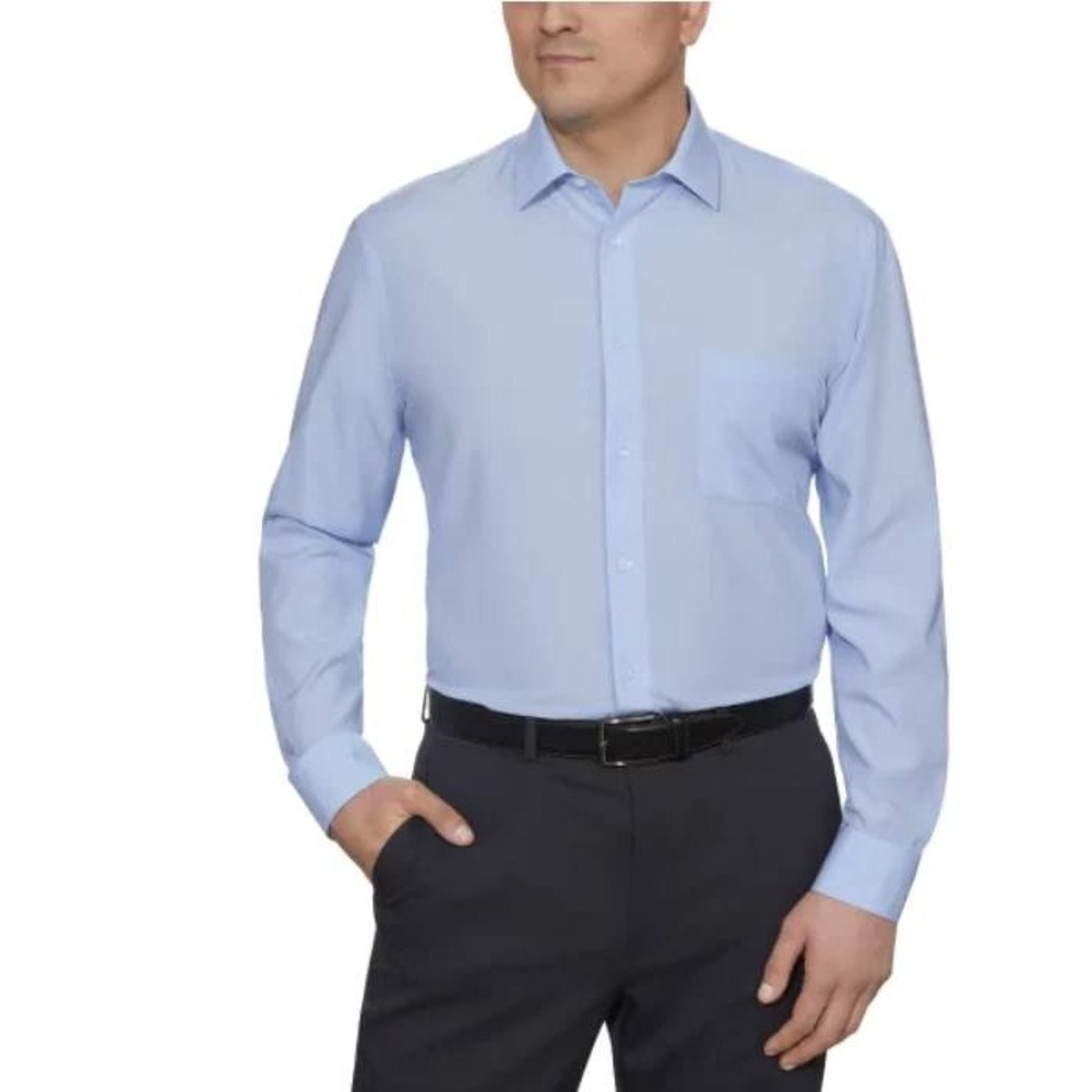 NWOT Calvin Klein Men's M Light Blue Active Performance Stretch Dress Shirt
